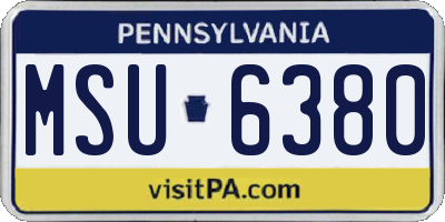 PA license plate MSU6380