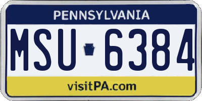 PA license plate MSU6384