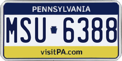 PA license plate MSU6388