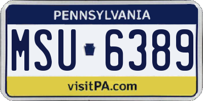 PA license plate MSU6389