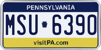 PA license plate MSU6390