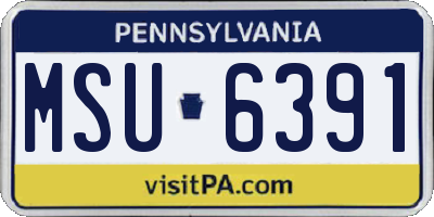 PA license plate MSU6391