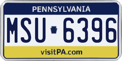 PA license plate MSU6396