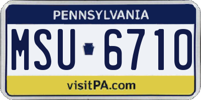 PA license plate MSU6710