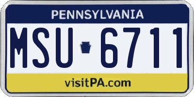 PA license plate MSU6711