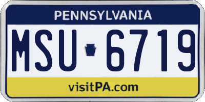 PA license plate MSU6719