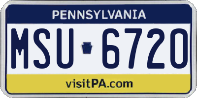 PA license plate MSU6720