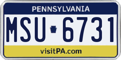 PA license plate MSU6731