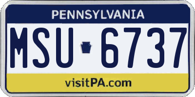 PA license plate MSU6737