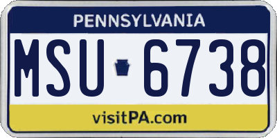PA license plate MSU6738