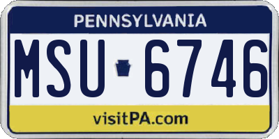 PA license plate MSU6746