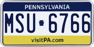 PA license plate MSU6766