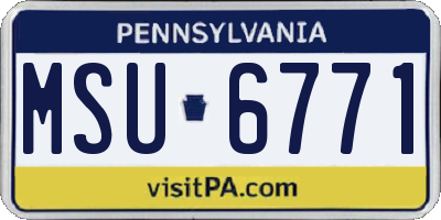 PA license plate MSU6771