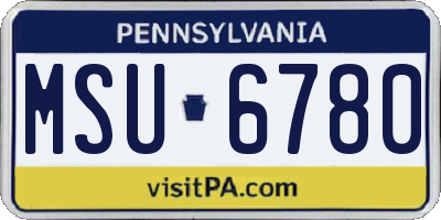PA license plate MSU6780