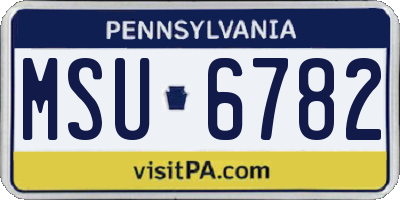 PA license plate MSU6782