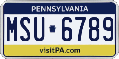 PA license plate MSU6789