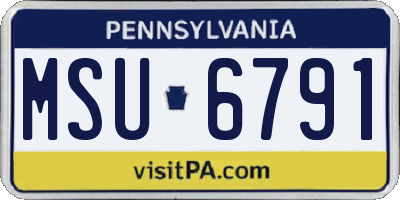 PA license plate MSU6791