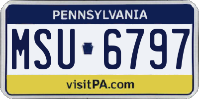 PA license plate MSU6797