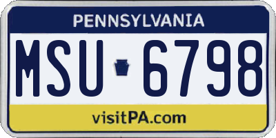 PA license plate MSU6798