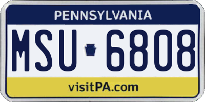 PA license plate MSU6808