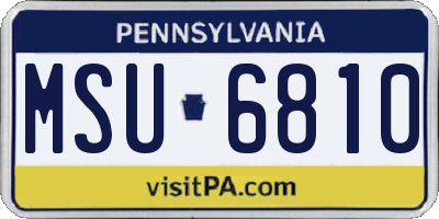 PA license plate MSU6810