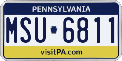 PA license plate MSU6811