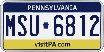 PA license plate MSU6812