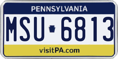 PA license plate MSU6813