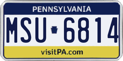 PA license plate MSU6814