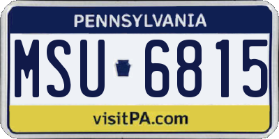 PA license plate MSU6815