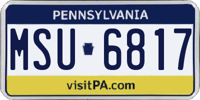 PA license plate MSU6817