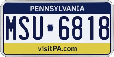 PA license plate MSU6818