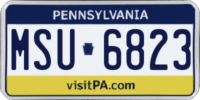 PA license plate MSU6823
