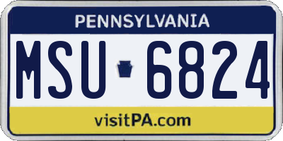 PA license plate MSU6824
