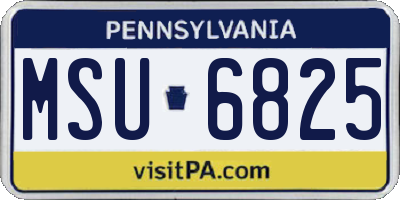 PA license plate MSU6825