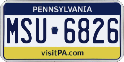 PA license plate MSU6826