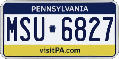 PA license plate MSU6827