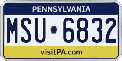 PA license plate MSU6832