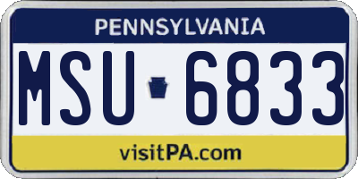 PA license plate MSU6833