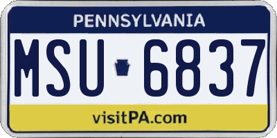 PA license plate MSU6837