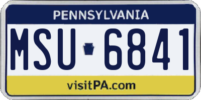 PA license plate MSU6841