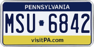 PA license plate MSU6842