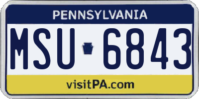 PA license plate MSU6843