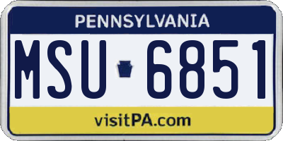PA license plate MSU6851