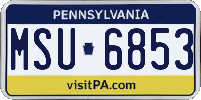 PA license plate MSU6853