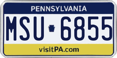 PA license plate MSU6855