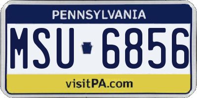 PA license plate MSU6856