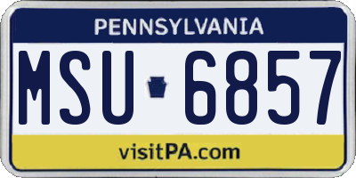 PA license plate MSU6857