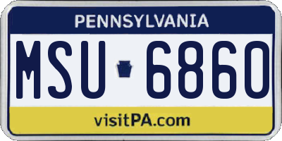 PA license plate MSU6860