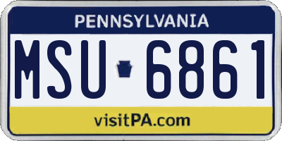 PA license plate MSU6861